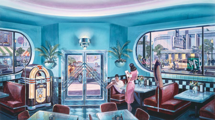 Retro Murals, Vintage Murals, 1950s Murals, Vinyl Murals, 
	  diner murals, 1950s retro murals, 1950 vintage murals, restaurant murals, retro restaurant 
	  murals
